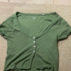 Button up crop top from pacsun